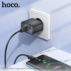 Bộ sạc nhanh 35w HOCO CS41A (c-l) EU (cóc 1 cổng Type-C PD, cáp type c ra iphone lightning) chính hãng [BH 1 năm]