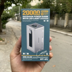 Pin sạc nhanh 22.5w Remax RPP-675 20.000mAh Container dự phòng có đèn pin QC3.0+PD chính hãng [BH 1 năm]