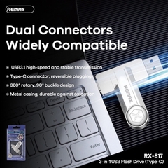 Usb 3.1 64Gb Remax RX-817 xoay 2 đầu Type-C vs USB chính hãng [BH 1 năm]