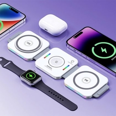 Bộ sạc, Đế sạc không dây sạc nhanh 22.5W Remax RP-W72 gấp gọn 3in1 (sạc iPhone, Apple Watch, Airpods) tiện lợi chính hãng [BH: 1 năm]