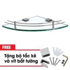 [Thanh Lý] Kệ góc tường kính và inox Fakir XỊN loại có 2 thanh inox ngang [BH: NONE] / pktn sale