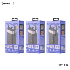 Pin sạc nhanh 22.5w Remax RPP-596 40.000mAh có đèn nhiều màu sắc dự phòng QC3.0+ PD chính hãng [BH: 1 năm]