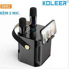 Loa karaoke Koleer S882 kèm 2 micro không dây hát karaoke bluetooth [BH 6 tháng]