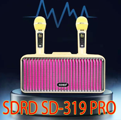 Loa bluetooth karaoke SDRD SD-319 PRO có đèn led, kèm 2 micro không dây chính hãng siêu hay [BH 6 tháng]