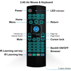 Bàn phím chuột bay remote KM900 có led (New verison) có voice mic (nút voice là chữ E trên điều khiển) [BH 3 tháng]