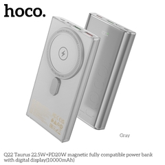 Pin sạc nhanh 22.5w không dây HOCO Q22 10.000mAh dự phòng Magnetic PD 20w chính hãng [BH 1 năm]