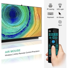 Bàn phím chuột bay remote KM900 có led (New verison) có voice mic (nút voice là chữ E trên điều khiển) [BH 3 tháng]