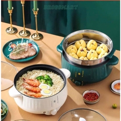 Nồi lẩu điện 28cm ELECTRIC COOKER POT SHANBAN 2 tầng kèm khay hấp [BH 1 tháng]