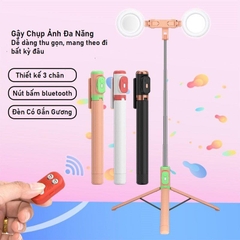 Gậy chụp hình JC-18H 2 đèn led selfie tự sướng kiêm giá đỡ 3 chân có remote bluetooth- pin remote nếu có bao TEST không bảo hành [BH 1 tuần]