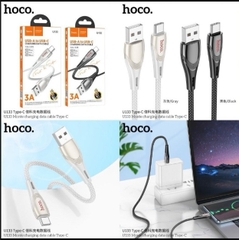 Cáp sạc nhanh 3A Hoco U133 usb ra Type C dây dù chính hãng [BH 1 Năm]