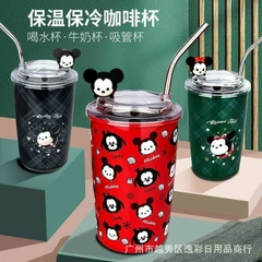 Ly giữ nhiệt chuột mickey MÀU ĐỎ 480ml [BH: NONE]