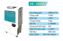 Quạt điều hòa cao cấp 3500A công suất 110W, dung tích bể nước 30L (BH 1 năm)
