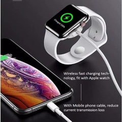 Cáp sạc 2 trong 1 dài 1 mét dành cho đồng hồ Apple Watch Series 1 2 3 4 và điện thoại iPhone 7 8