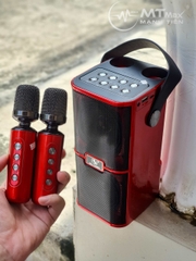 Loa bluetooth karaoke YS-218 kèm 2 micro không dây hát karaoke [BH 6 tháng]