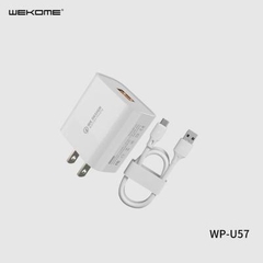 Bộ sạc nhanh 18w Wekome WP-U57 QC3.0 cho Micro {cóc 1 cổng usb và 1 cáp usb ra micro} chính hãng [BH 1 năm]