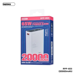 Pin sạc nhanh 65w laptop REMAX RPP-653 20.000mAh dự phòng PD 22.5w QC3.0 (sạc được laptop) chính hãng [BH: 1 năm]