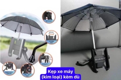 Giá đỡ kẹp điện thoại trên xe máy DLS-M302 sắt kim loại xịn kèm dù gắn chân kính Mobile phone holder with umbrella (Hộp Cam) STABILITY