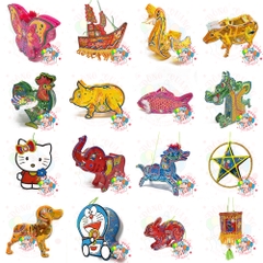 Đèn giấy kiếng khung nhựa mini loại 1