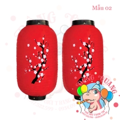 Lồng đèn Nhật Bản vải trụ Hoa Anh Đào (cặp)