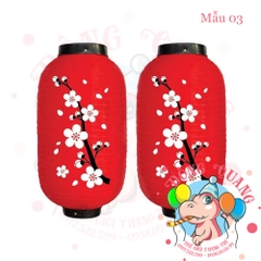 Lồng đèn Nhật Bản vải trụ Hoa Anh Đào (cặp)