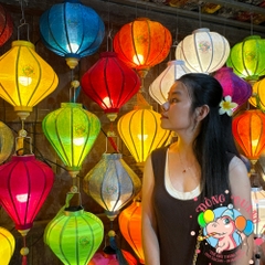 Lồng đèn Hội An vải gấm - dáng tỏi
