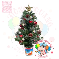Cây thông mini 3 loại lá có trang trí
