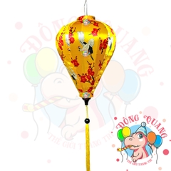 Lồng đèn Hội An vải bóng hoa văn - dáng tỏi