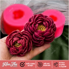 Khuôn silicon hoa Mẫu Đơn Pompon làm bánh rau câu 3D 4D nhấn xôi, fondant, socola, nến hanmade