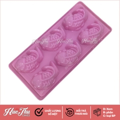 Khuôn rau câu, khay đá Cá Vàng (vỉ 6 con) làm bánh rau câu 3D 4D nhấn xôi, fondant, socola, nến hanmade