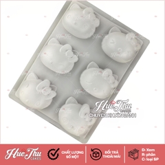Khuôn nhựa Mèo Hello Kitty (vỉ 6 hình) làm bánh rau câu 3D 4D nhấn xôi, fondant, socola, nến hanmade