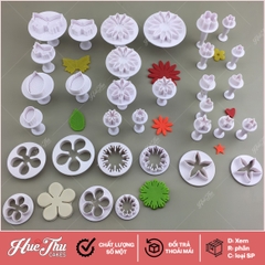 Khuôn nhấn Cutter (33 chi tiết) hình hoa lá, tạo hình bánh bao, bánh quy, bánh mì, rau câu, xôi hoa