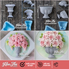 Khuôn silicon Bình Hoa làm bánh rau câu 3D 4D nhấn xôi, fondant, socola, nến hanmade