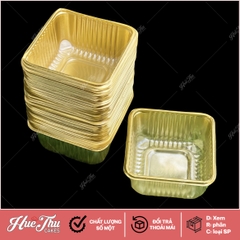 Khay nhựa vàng đựng bánh Trung Thu 7/11cm (10 cái) cho bánh 100 - 300g