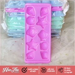 Khuôn rau câu, khay đá Tôm Ốc Sò (12 viên) làm bánh rau câu 3D 4D nhấn xôi, fondant, socola, nến hanmade