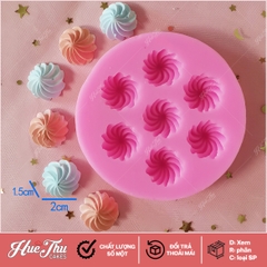 Khuôn silicon Vỏ Sò Xoắn (vỉ 7 hình) làm bánh rau câu 3D 4D nhấn xôi, fondant, socola, nến hanmade