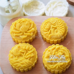 Khuôn lò xo Cá Chép Hoa Sen 150/200g (4 mặt) - khuôn làm bánh trung thu, bánh dứa, bánh cốm xu xê, nhấn xôi hoa đậu