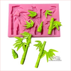 Khuôn silicon Cây Tre, Cây Trúc (vỉ 7 chi tiết) làm bánh rau câu 3D 4D nhấn xôi, fondant, socola, nến hanmade