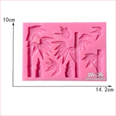 Khuôn silicon Cây Tre, Cây Trúc (vỉ 7 chi tiết) làm bánh rau câu 3D 4D nhấn xôi, fondant, socola, nến hanmade