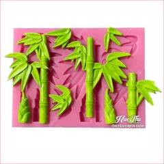 Khuôn silicon Cây Tre, Cây Trúc (vỉ 7 chi tiết) làm bánh rau câu 3D 4D nhấn xôi, fondant, socola, nến hanmade