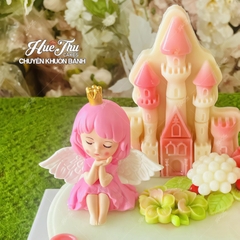 Búp bê Em Bé Thiên Thần Ngủ Hồng phụ kiện trang trí bánh sinh nhật, bánh rau câu, bánh kem