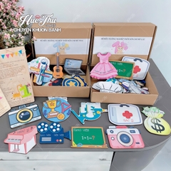 Hộp Quà Bốc Thôi Nôi Cho Bé Trai, Bé Gái 1 Tuổi - Set bốc thôi nôi định hướng tương lai cho bé