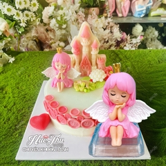 Búp bê Em Bé Thiên Thần Ngủ Hồng phụ kiện trang trí bánh sinh nhật, bánh rau câu, bánh kem