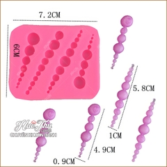 Khuôn silicon Chuỗi Hạt (vỉ 4 chuỗi) làm bánh rau câu 3D 4D nhấn xôi, fondant, socola, nến hanmade