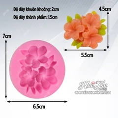 Khuôn silicon Chùm Hoa Sứ 5.5cm làm bánh rau câu 3D 4D nhấn xôi, fondant, socola, nến hanmade