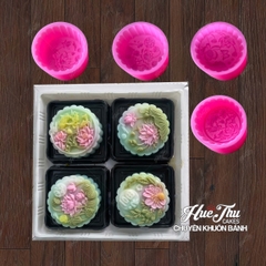 Combo 4 khuôn silicon Hoa Cúc Hoa Sen TT 13141516 A117 làm bánh rau câu 3D 4D nhấn xôi, fondant, socola, nến hanmade