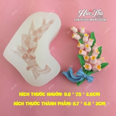 Khuôn silicon Cành Hoa Huệ 8.7cm làm bánh rau câu 3D 4D nhấn xôi, chè trôi nước, socola, nến hanmade