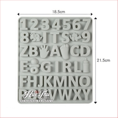 Khuôn silicon Bộ Chữ Số Bình Bú 3cm A10 làm bánh rau câu 3D 4D nhấn xôi, chè trôi nước, socola, nến hanmade