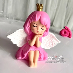 Búp bê Em Bé Thiên Thần Ngủ Hồng phụ kiện trang trí bánh sinh nhật, bánh rau câu, bánh kem