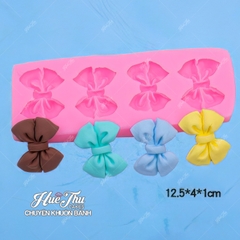 Khuôn silicon Cái Nơ A12 (vỉ 4 hình) làm bánh rau câu 3D 4D nhấn xôi, chè trôi nước, socola, nến hanmade