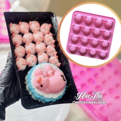 Khuôn silicon kẹo chip Mặt Heo dễ thương 16x16cm làm kẹo dẻo, chip chip, rau câu mini, thạch trà sữa